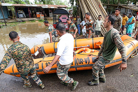TSR soldiers during a rescue operation in Agartala